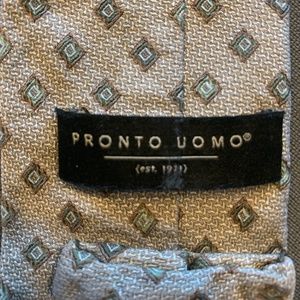 Pronto Uomo silk tie. Beige, brown, green